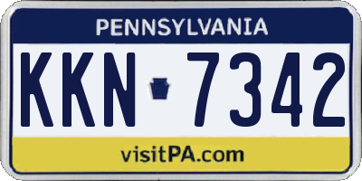 PA license plate KKN7342