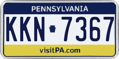 PA license plate KKN7367