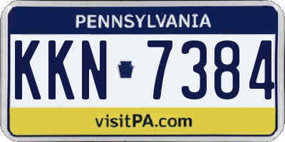 PA license plate KKN7384