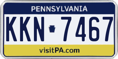 PA license plate KKN7467