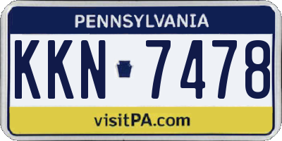 PA license plate KKN7478