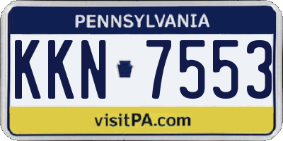 PA license plate KKN7553