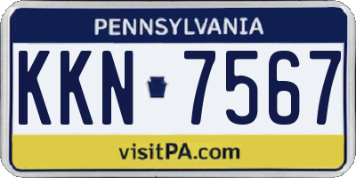 PA license plate KKN7567