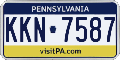 PA license plate KKN7587