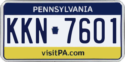 PA license plate KKN7601