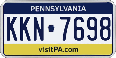 PA license plate KKN7698