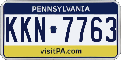 PA license plate KKN7763