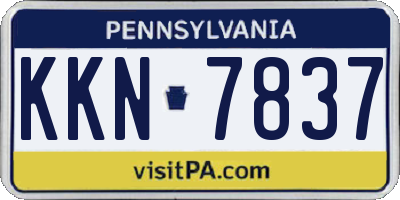 PA license plate KKN7837
