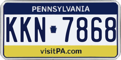 PA license plate KKN7868