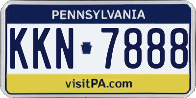 PA license plate KKN7888