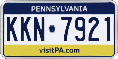 PA license plate KKN7921