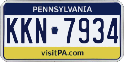PA license plate KKN7934