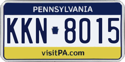 PA license plate KKN8015