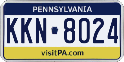 PA license plate KKN8024