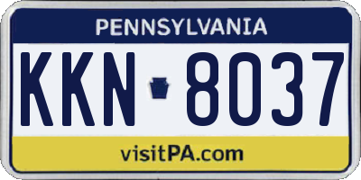 PA license plate KKN8037