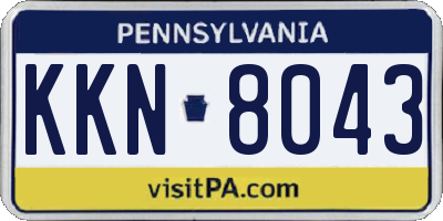 PA license plate KKN8043