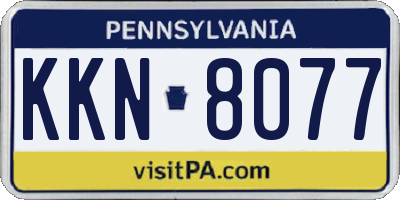 PA license plate KKN8077