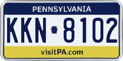 PA license plate KKN8102