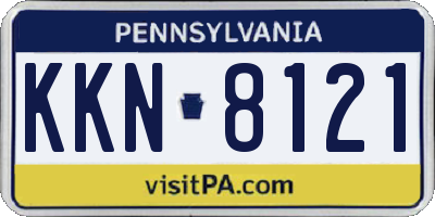 PA license plate KKN8121