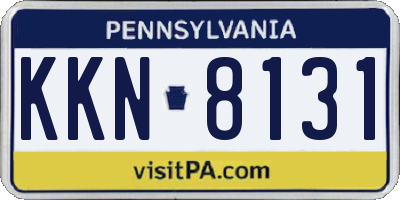 PA license plate KKN8131
