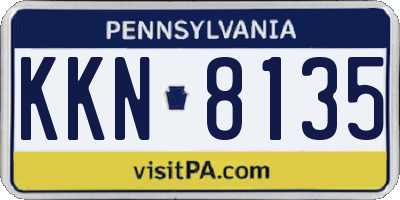 PA license plate KKN8135