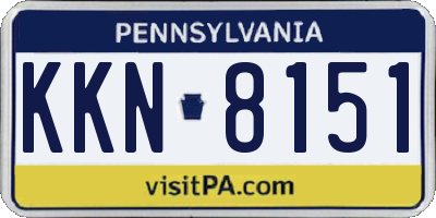 PA license plate KKN8151