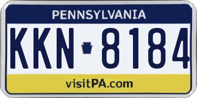 PA license plate KKN8184