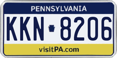 PA license plate KKN8206
