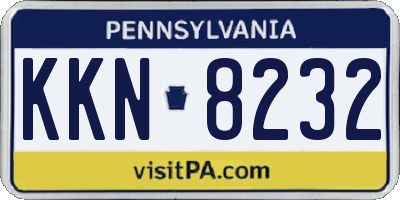 PA license plate KKN8232