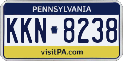 PA license plate KKN8238