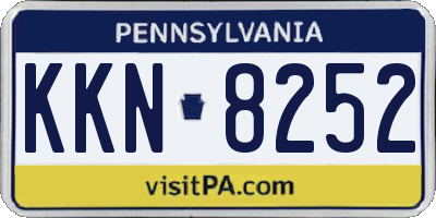 PA license plate KKN8252
