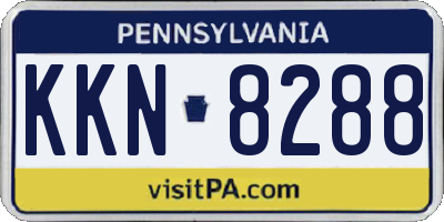PA license plate KKN8288