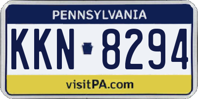 PA license plate KKN8294