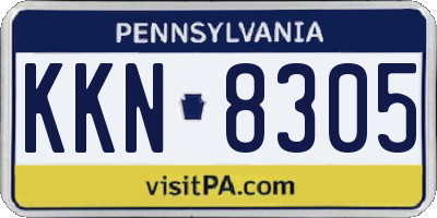 PA license plate KKN8305