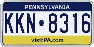 PA license plate KKN8316