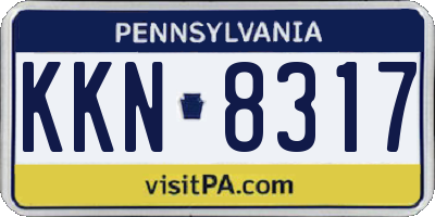 PA license plate KKN8317