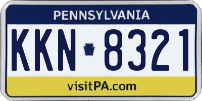 PA license plate KKN8321