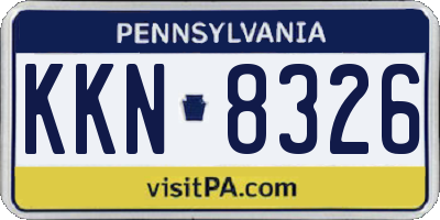 PA license plate KKN8326