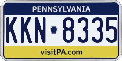 PA license plate KKN8335