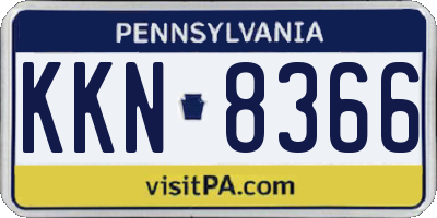 PA license plate KKN8366