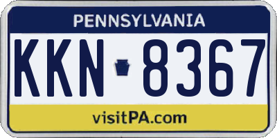 PA license plate KKN8367