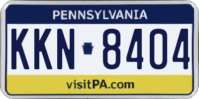 PA license plate KKN8404