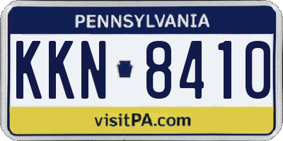 PA license plate KKN8410