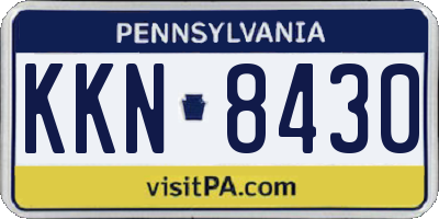 PA license plate KKN8430