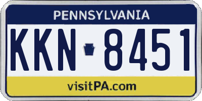 PA license plate KKN8451
