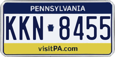 PA license plate KKN8455