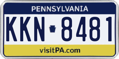 PA license plate KKN8481