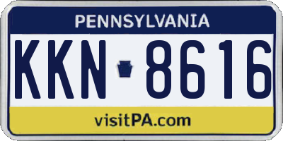 PA license plate KKN8616