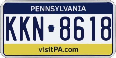 PA license plate KKN8618