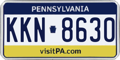 PA license plate KKN8630